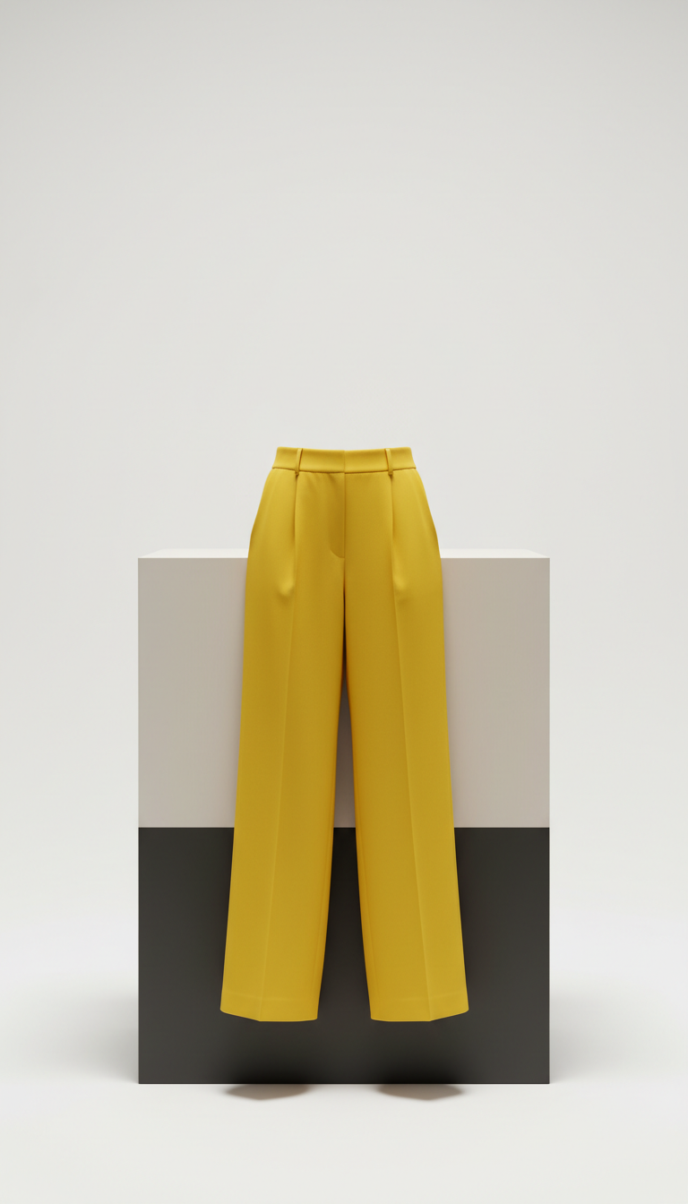 Taxi yellow wide-leg trousers