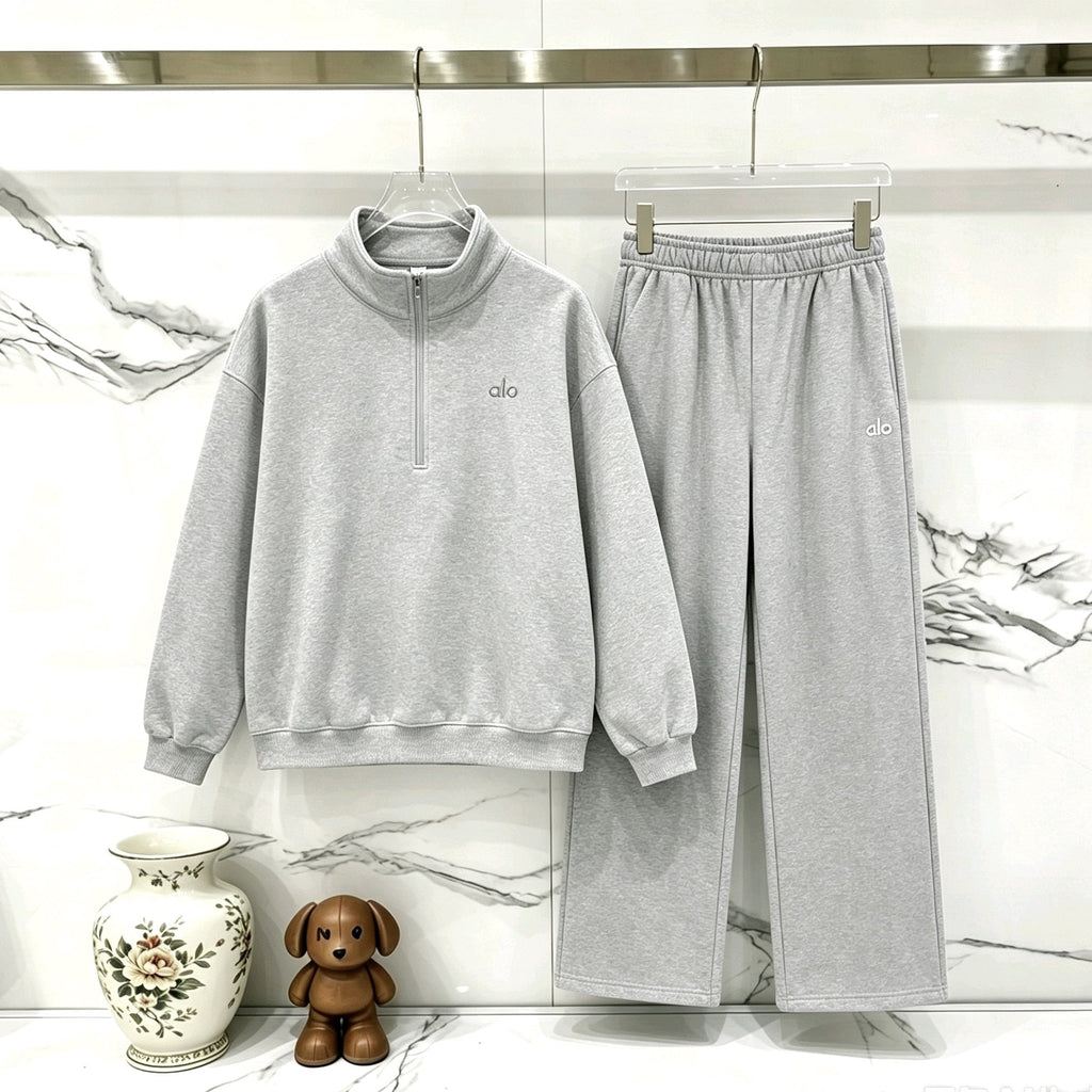 alo K503 Half-Zip Sweatshirt & Sweatpants Matching Set — hero